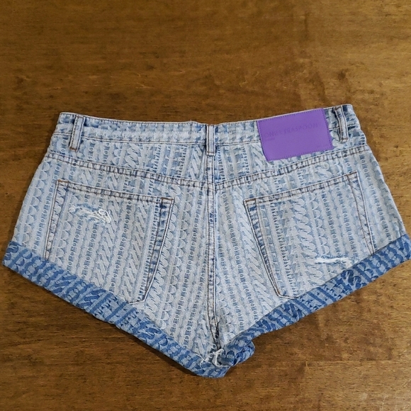 One Teaspoon Patterned Light Blue Bandits Women's Shorts 30 - Picture 5 of 7